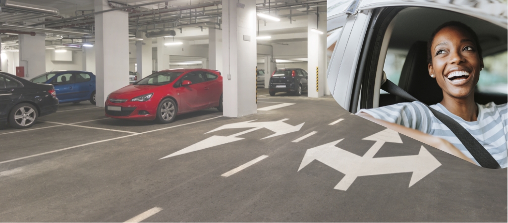 Spacious underground parking garage at Preston Square